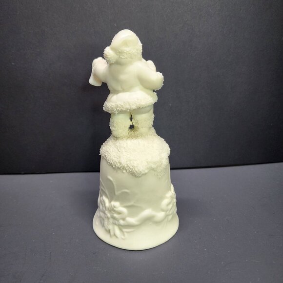 Vintage Ceramic Santa Clause Hand Bell Figurine White 5.5'' Tall - Picture 3 of 7